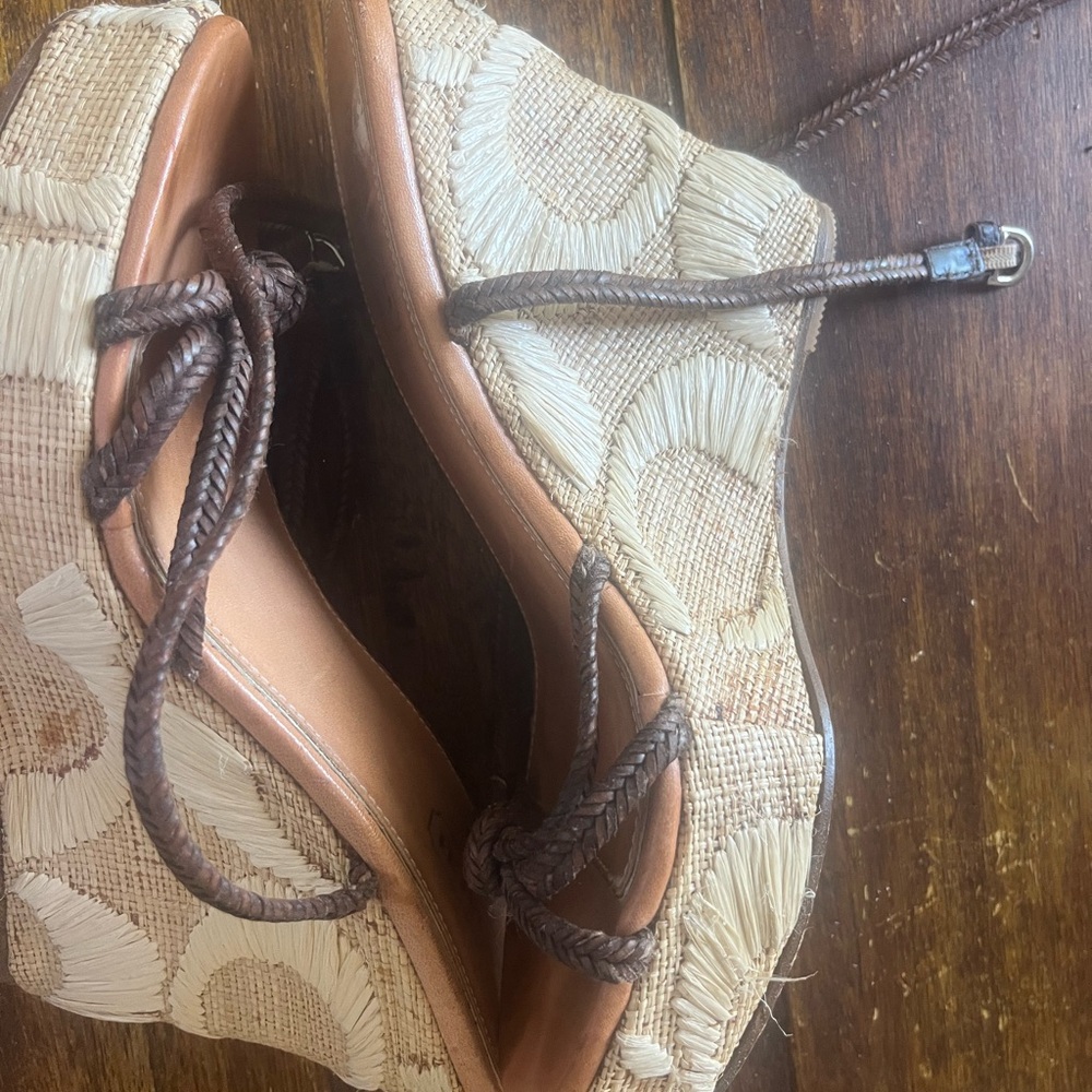 Coach logo wedge sandals